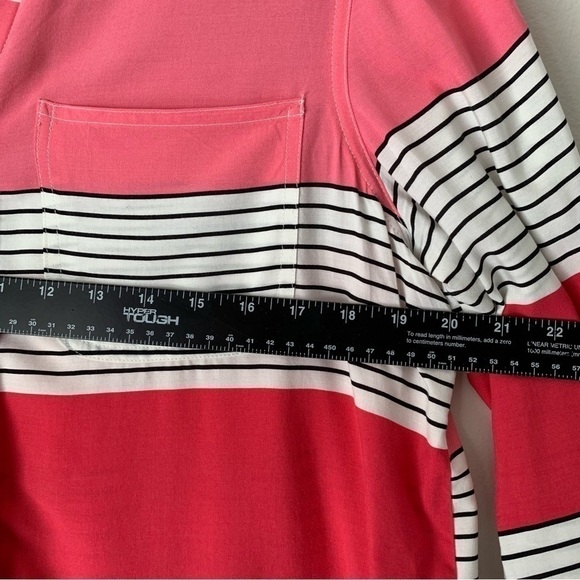 VELVET Heart white and pink Striped button down blouse long sleeve top Size L - Picture 8 of 10